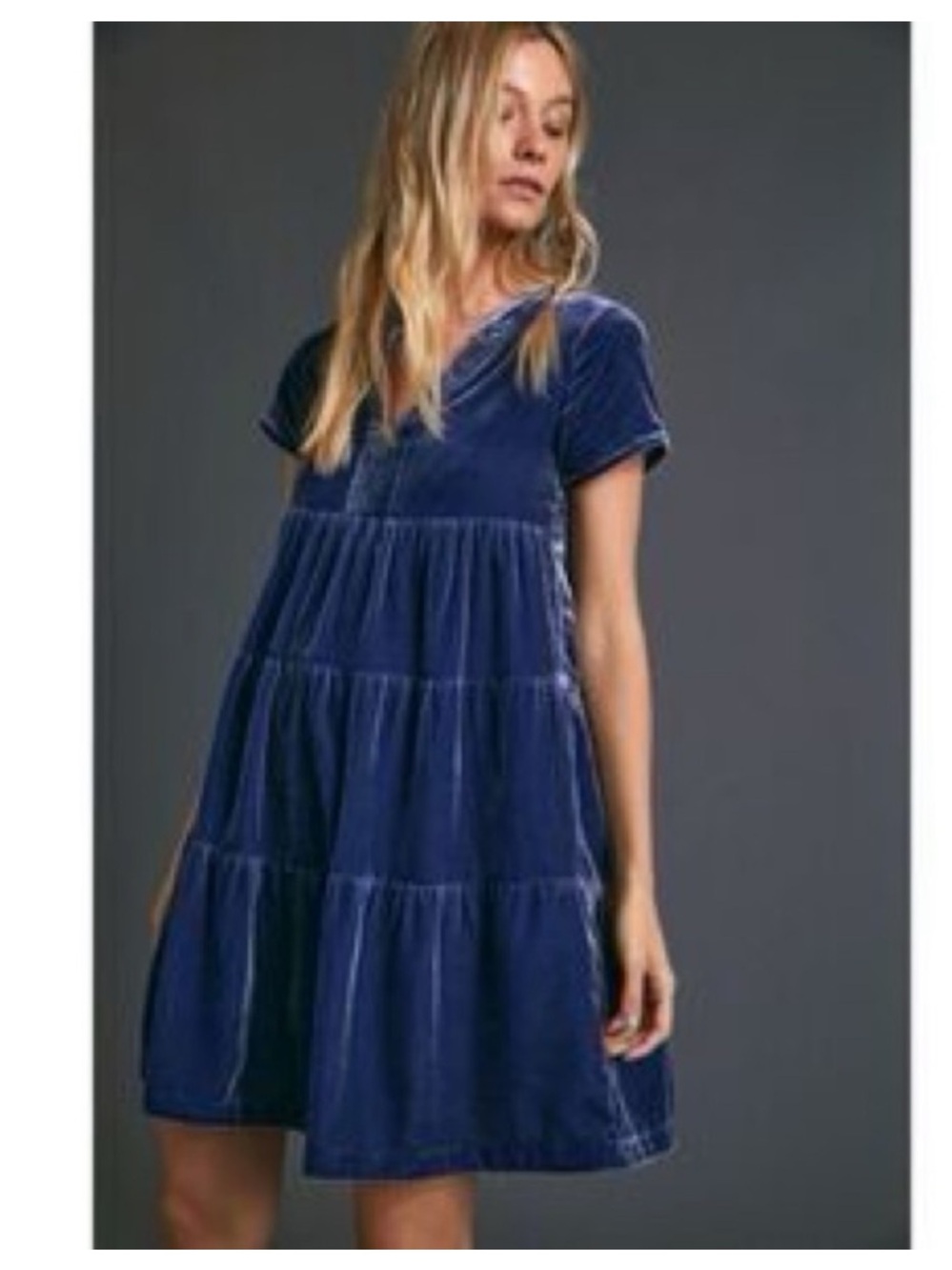Maeve Anthropologie Harper Velvet Tiered Midi Dress XL